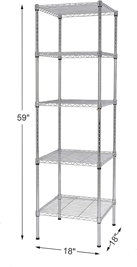 Finnhomy Heavy Duty 5 Tier Wire Shelving Unit, Metal Shelving - Image 3