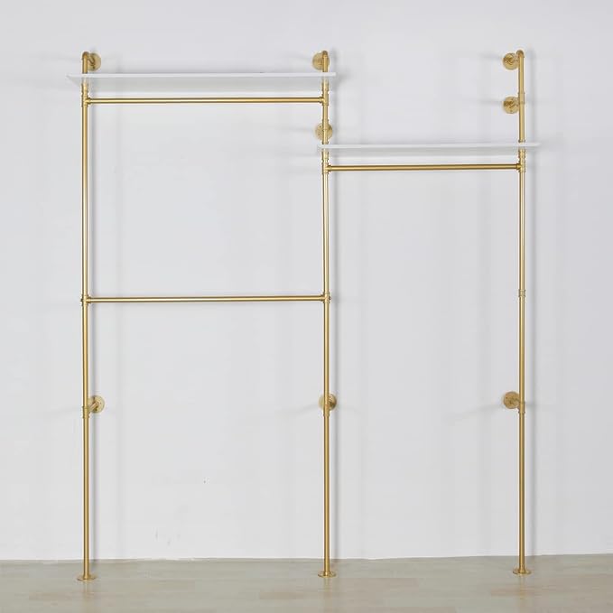 Industrial Pipe Clothing Rack Wall Mounted, Heavy Duty Hanging Clothes Rack - Image 4