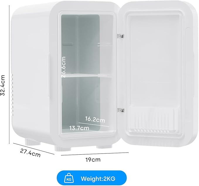 Enventor Mini Refrigerator, 6L/ 8 Can Compact Skincare Fridge AC+DC Power - Image 8