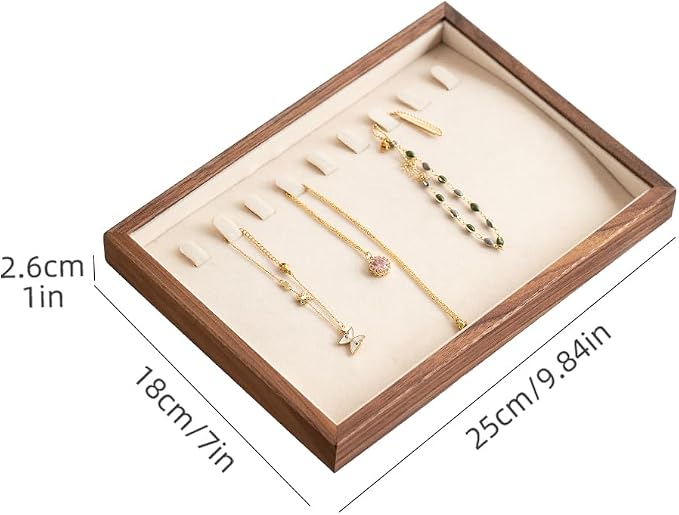 9 Grid Black Walnut Wood Jewelry Tray - Image 2