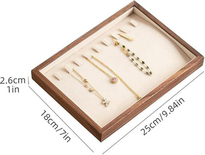 9 Grid Black Walnut Wood Jewelry Tray - Image 2