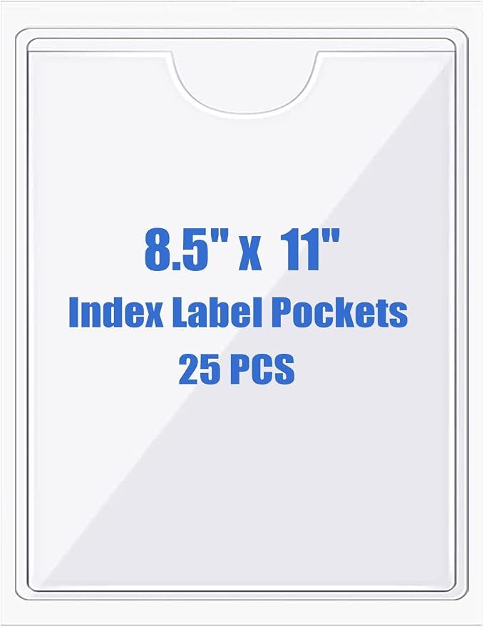 Origin-Joy 25 PCS Self-Adhesive Index Label Pockets by Origin-Joy