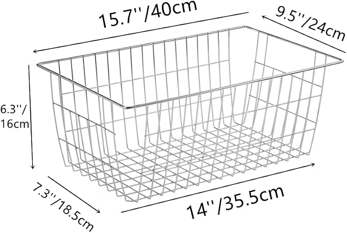 Slideep Farmhouse Wire Organizer Storage Bin Basket - Image 4