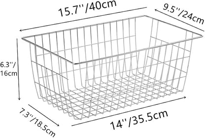 Slideep Farmhouse Wire Organizer Storage Bin Basket - Image 4