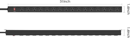 Metal Wall Mount Power Strip, Mountable Power Outlet, Aluminum Alloy Mount - Image 2
