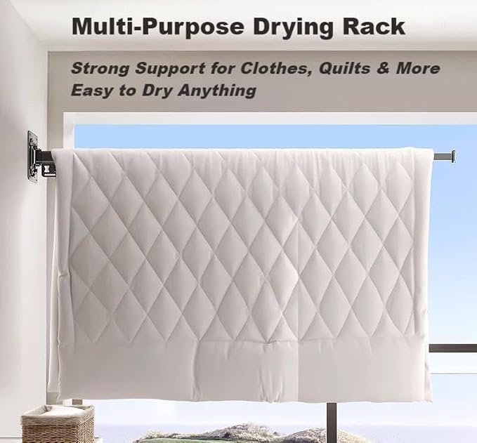 Clothes Drying Rack Wall-Mounted, 3-Fold Retractable Clothes Hanger - Image 6