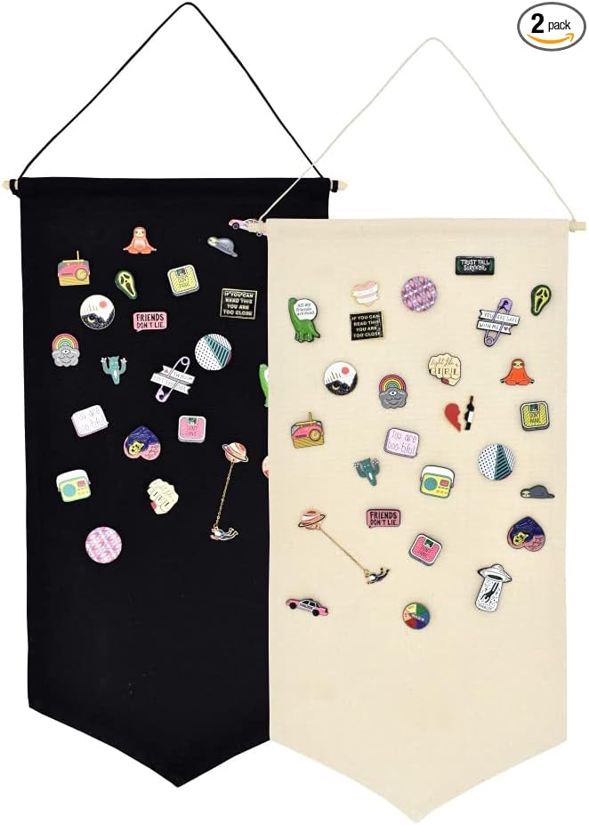 Wall Hanging Brooch Jewelry Storage Case Canvas Display Stand Enamel Pin by YeeMan