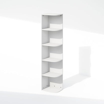Furinno Reed Corner Shelf, 5-Tier Corner Bookshelf, Book Shelf, Corner Shelves - Image 4