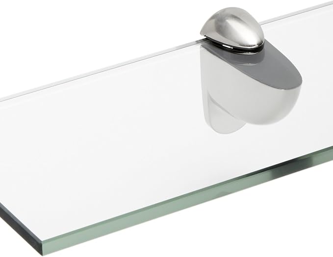 Spancraft Glass H-10x36-Brushed Steel Heron Glass Shelf, Brushed Steel - Image 2