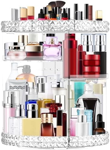 360 Rotating Makeup Organizer Large Capacity Cosmetics Organizer Beauty by CandleWo