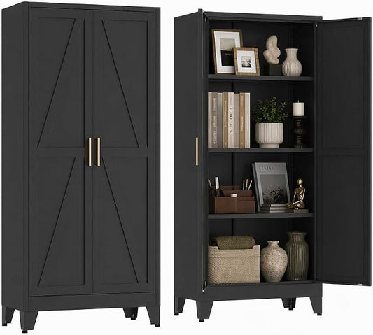 61"H Kitchen Pantry Storage Cabinet, Farmhouse Pantry Cabinet, Tree Doors by FIRMET