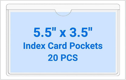 20 PCS Clear Self Adhesive Plastic Label Pockets, Top Loading Business & by Kvatr-X