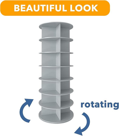 SpaceAid 7 Tier Rotating Shoe Rack Tower, Spinning Shoe Display Lazy Susan - Image 7