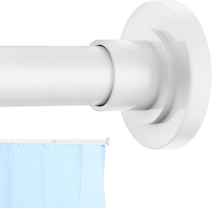 CorkLatta White Shower Curtain Rod 31 to 104 Inch, 1 Inch Diameter Adjustable by CorkLatta
