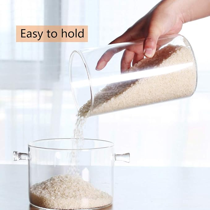 Glass Rice Storage Containers, 60 FL OZ Kitchen Food Jars - Image 4