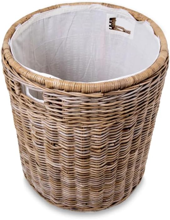 The Basket Lady Round Kubu Wicker Laundry Hamper, Extra Large, 23 in Dia x 28 - Image 5