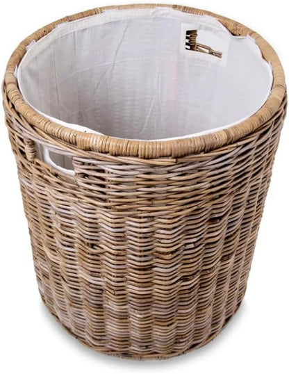 The Basket Lady Round Kubu Wicker Laundry Hamper, Extra Large, 23 in Dia x 28 - Image 5