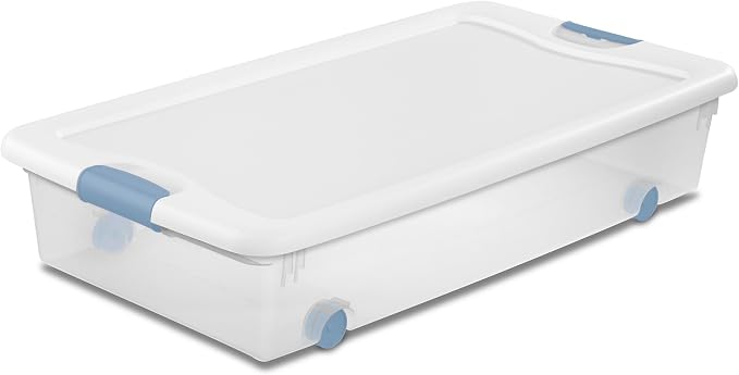 Sterilite 8-Pack Wheeled Latching Box, Plastic Under Bed Storage Bins - Image 9
