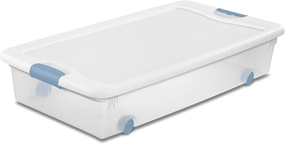 Sterilite 8-Pack Wheeled Latching Box, Plastic Under Bed Storage Bins - Image 9