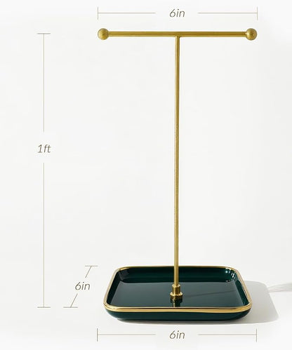 VROOMIUM Necklace Holder- Ceramic Base 1ft Height Jewelry Organizer Stand - Image 5