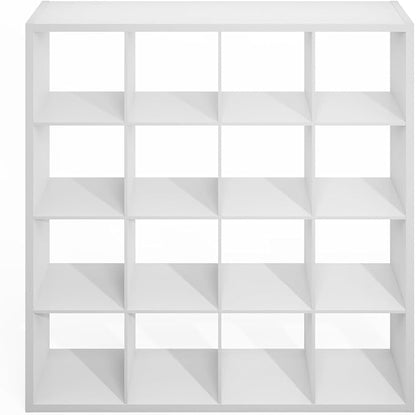 Furinno Simple Cube Storage Organizer, 16-Cube Display Shelf, Open Back - Image 8