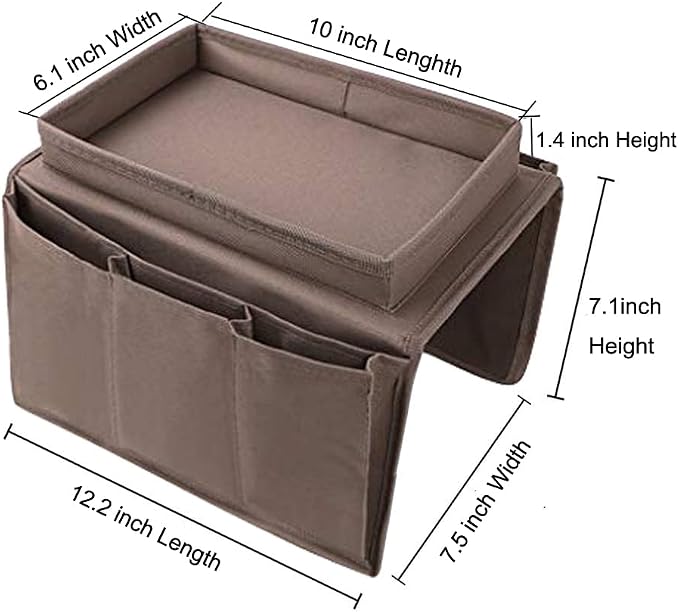 Sofa Armrest Organizer with Cup Holder Tray Chair Arm TV Remote Holder - Image 6