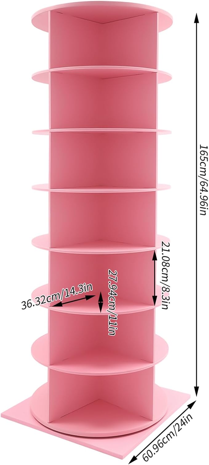 Rotating Shoe Rack, Free Standing Vertical Handbag Rotate Display Storage - Image 3