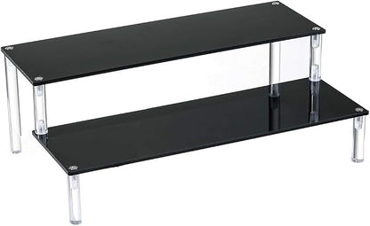 BYCY Acrylic Black 2-Tier Riser Display Shelf by BYCY