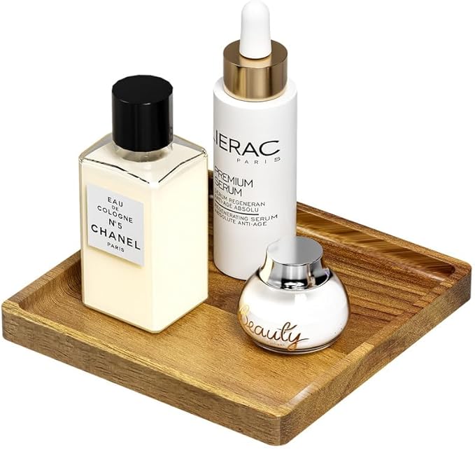 WEENSON Square Acacia Wood Bathroom Vanity Tray by Weenson