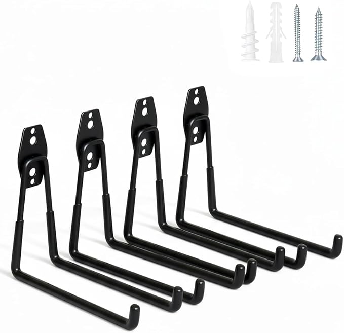 WMK 7.3'' Heavy Duty Garage Hooks, 4 Pack Wall Mount Garage Storage Hooks by WMK