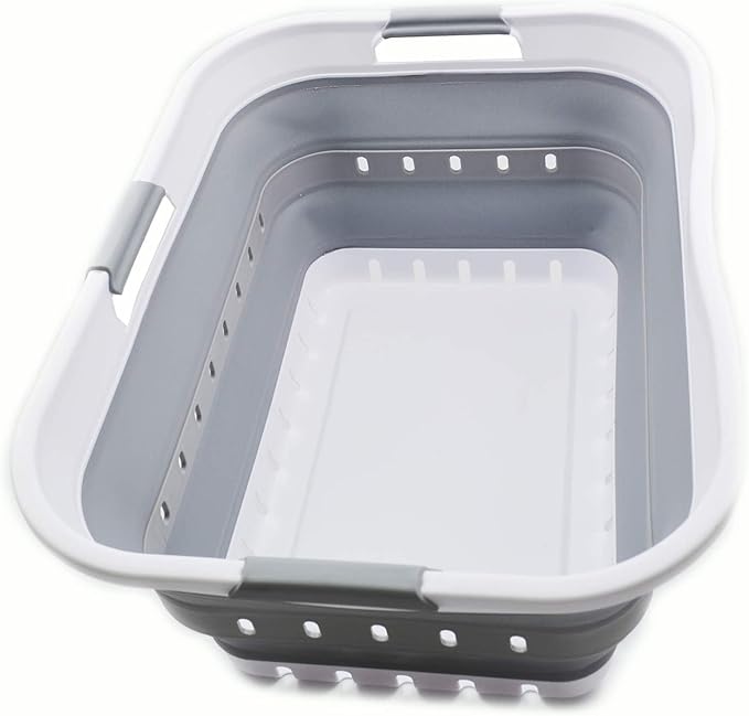 SAMMART 42L Collapsible Plastic Laundry Basket by SAMMART