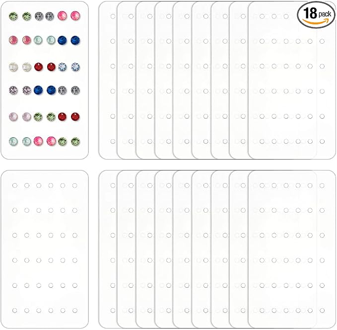 OLYCRAFT 18Pcs Acrylic Earring Display Cards 24 Holes Clear Earring Organizer by OLYCRAFT