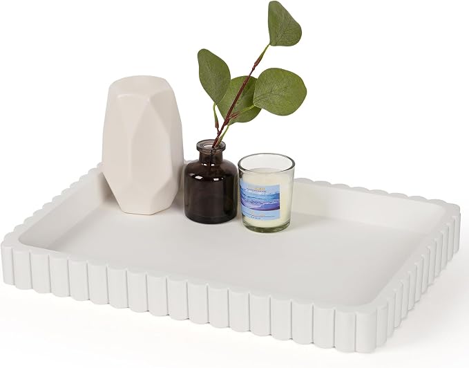 Concrete Decorative Tray for Coffee Table Decor, Rectangular Modern Decorative by Cathyeen