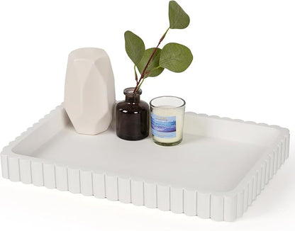 Concrete Decorative Tray for Coffee Table Decor, Rectangular Modern Decorative by Cathyeen