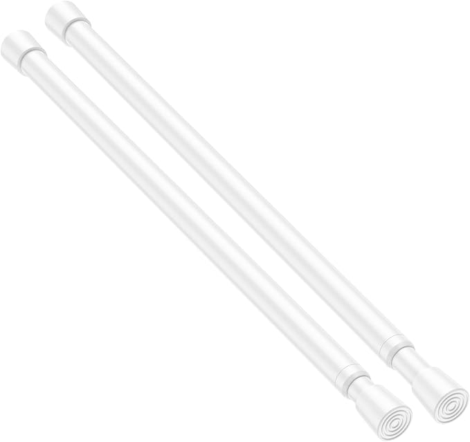 2 Pack Spring Tension Rod, Adjustable 12-18 Inch No Drill, Fits Windows Kitchen by ZipGloTensionRod