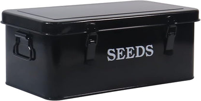 Seed Saving Box, Metal Seed Bin, Seed Storage Organizer, Seed Packet Container by Xbopetda
