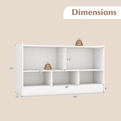 Giantex 5-Cube Bookcase, Freestanding 3-Tier Bookshelf - Image 3