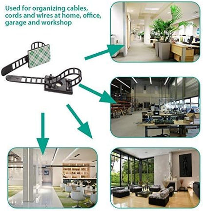50 Pieces Cable Management Desk Wire Organizer Cable Ties Zip Ties Adhesive - Image 4