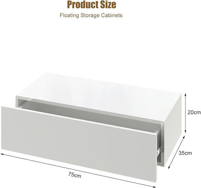 HedoAjim White Modern Floating Wall Mounted Nightstand - Image 8