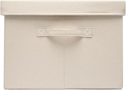 Foldable Storage Bins with Lids Cotton Canvas Rectangular Storage Box Ideal - Image 8