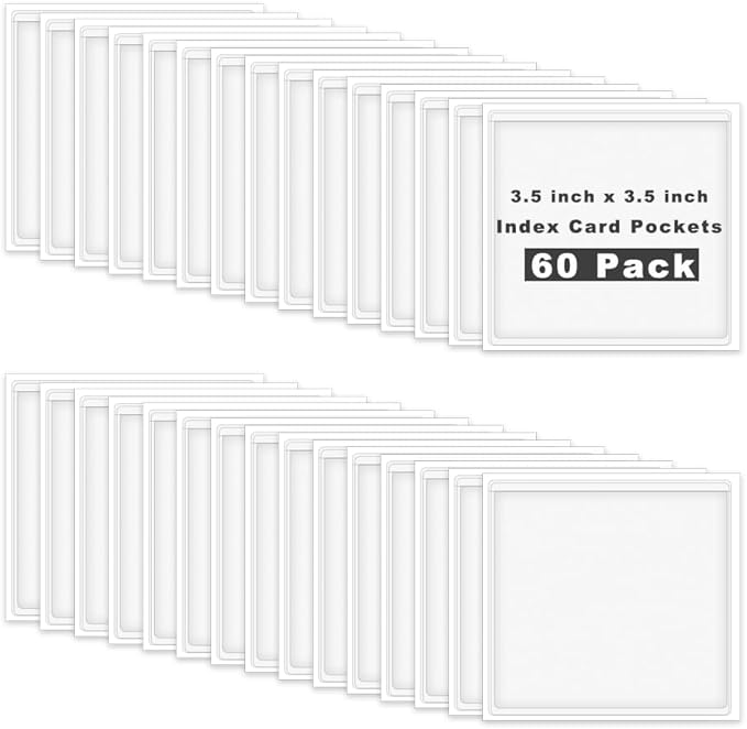 60 Pack Self Adhesive Pockets, Bin Labels by IheDovb