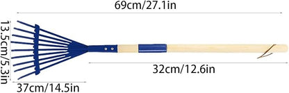 Kids Leaf Rake, 27 Inch Detachable Wooden Handle - Image 5