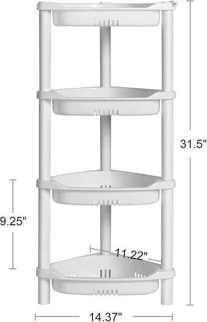 ELYKEN Corner Shower Caddy Standing, 4 Tier Plastic Shower Organizer - Image 2