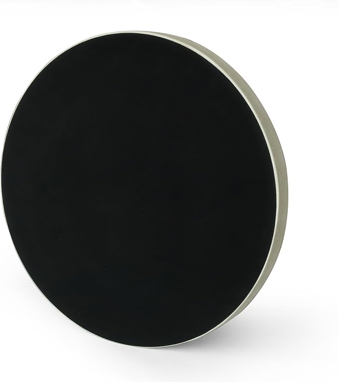 HofferRuffer Large Round Serving Tray 24'', Elegant Faux Leather Circle Ottoman - Image 8