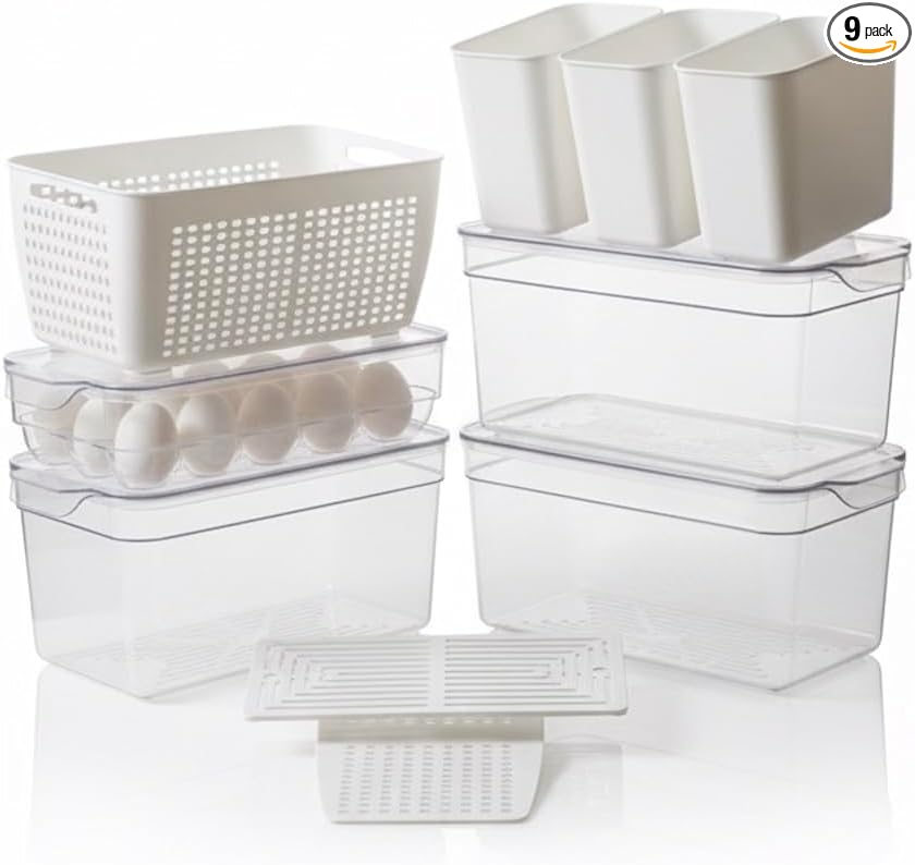 Clear Stackable Storage Containers by BONNAVITAHome