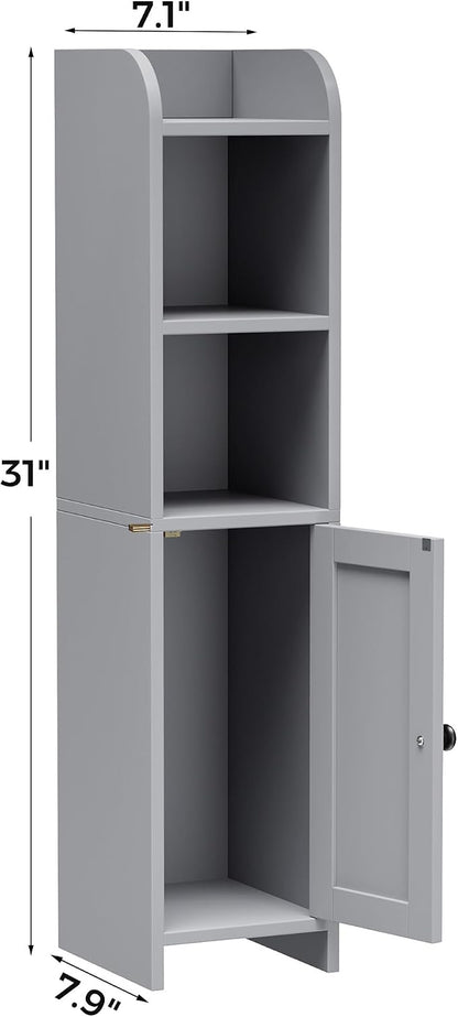 Homhedy Small Bathroom Storage Cabinet, Narrow Toilet Paper Cabinet | Corner - Image 3