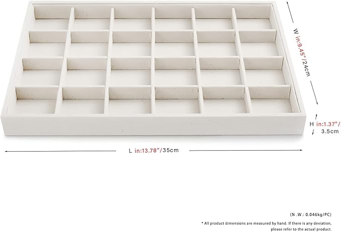 Oirlv Stackable 12 Girds Jewelry Trays Jewelry Storage Tray Showcase Display - Image 6