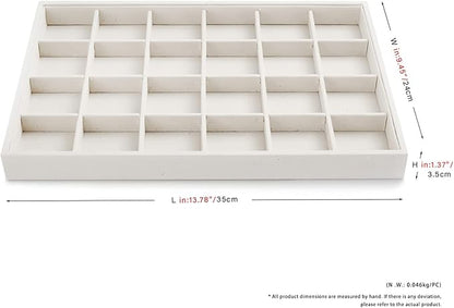 Oirlv Stackable 12 Girds Jewelry Trays Jewelry Storage Tray Showcase Display - Image 6