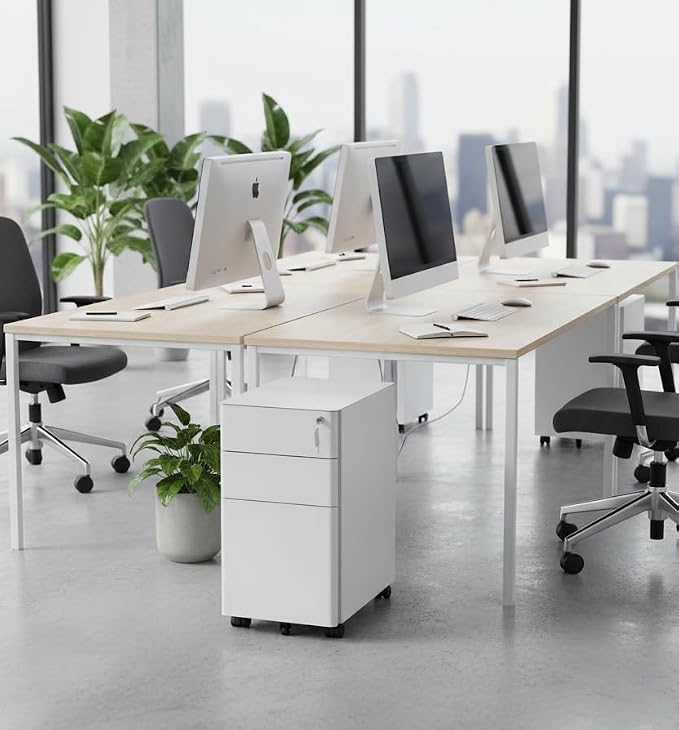 Mount-It! Slim Rolling Under Desk Cabinet, Mobile Filing Cabinet - Image 6