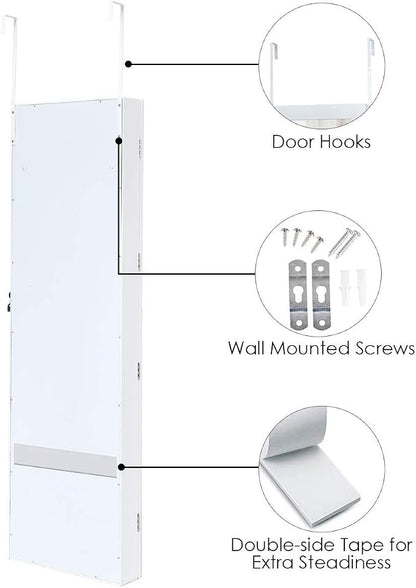 Giantex 15 LEDs Jewelry Armoire, Wall Mounted or Door Hanging, Lockable Jewelry - Image 6